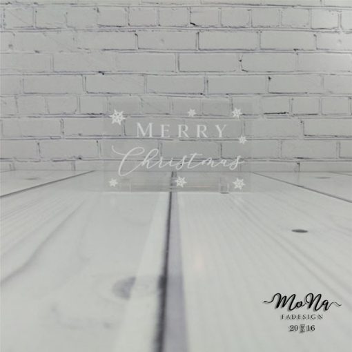 Téglalap plexi- Merry Christmas 5x8cm