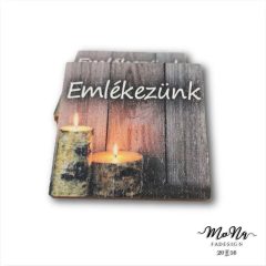 Emlékezünk kis négyzet-gyertyás 5x5cm