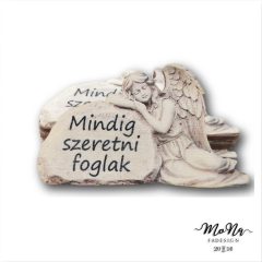   Kőtáblára boruló angyal-mindig szeretni foglak (kicsi) 3,5x6cm