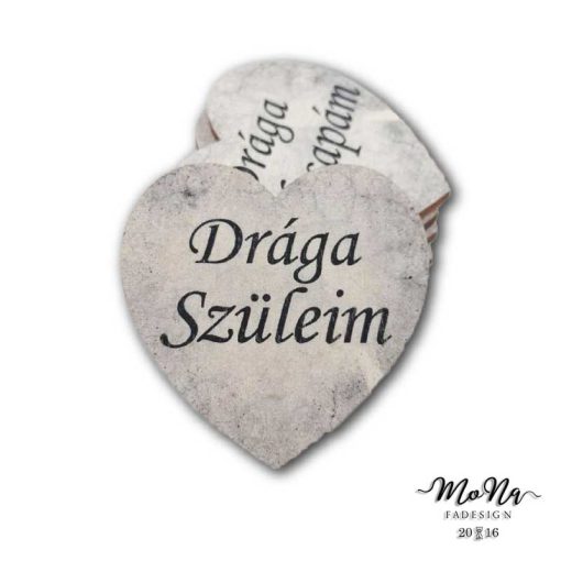 Kő szív-Drága Szüleim 5x5cm