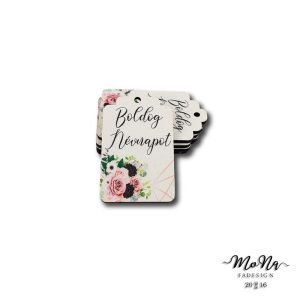 Liziantusz cikornyás biléta-Boldog Névnapot 6,5x4cm