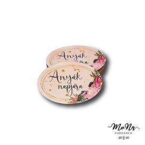 Kis ovális- anyák napjára púder 4x6cm