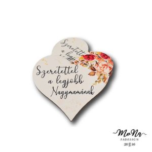 Nagy szív- szeretettel a legjobb nagymamának 9x9,5cm
