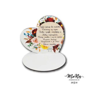   Nagy talpas szív- színes szárnyú / barna (Nagymamának) 19,2x20cm