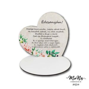   Nagy talpas szív- édesanyám, másképp lenne minden... 19,2x20cm