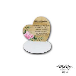 Kis talpas szív- Drága Nagymama... 13,2x12,8cm
