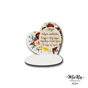   Kis talpas szív- Anya, milyen csodálatos.../ barna 13,2x12,8cm