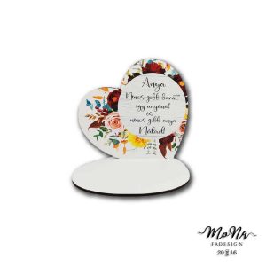   Kis talpas szív- Anya, nincs jobb barát.../ szürke 13,2x12,8cm