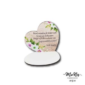   Kis talpas szív- Petőfi Sándor idézetes/ barna 13,2x12,8cm