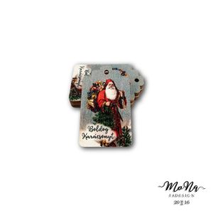 Ajándékcímke-retró mikulás 6,5x4cm
