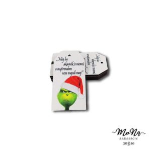 ajándékcímke- grincs 3,7x6,9cm