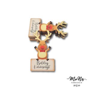 Ajándékkísérő- szarvas 6,5x4cm