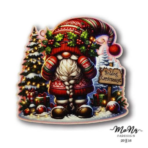 Formára vágott piros manó 9cm