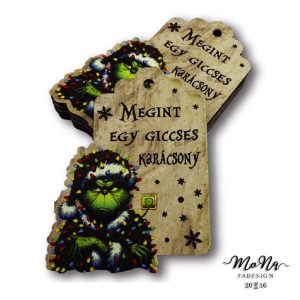   Formára vágott biléta- grincs- giccses karácsony 5,6X7,1cm