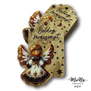 Formára vágott biléta- angyal 5,4x7,7cm