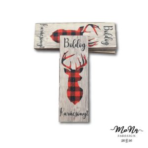 nyújtott deszka szarvas (piros-fekete) 10x3,5cm