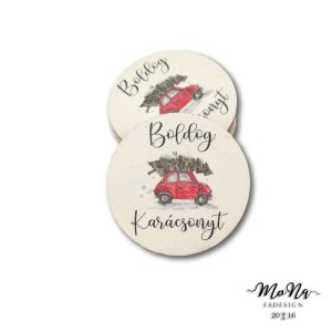 50-es kör-piros autó 5x5cm