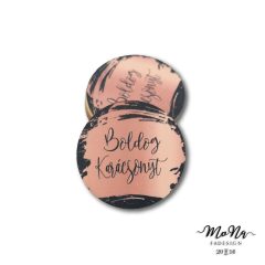 50-es kör rose gold/fekete-Boldog Karácsonyt 5x5cm