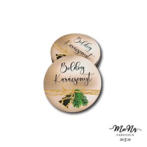   70-es kör rose gold, zöld dísszel- boldog karácsonyt 7x7cm