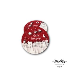 70-es kör- piros alapon fehér város 7x7cm