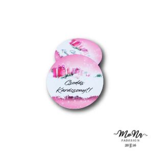 70-es kör- pink- csodás karácsonyt 7x7cm