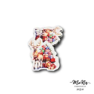 Szarvas ajándékokkal 7,5x7cm