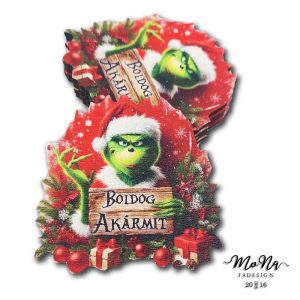 Formára vágott grincs boldog akármit 6,7x7cm