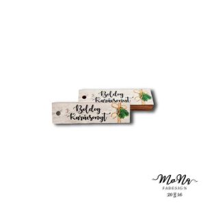 Szürke cédula-Boldog Karácsonyt 2x7,5cm
