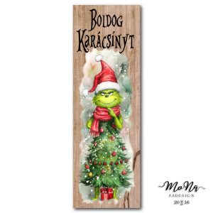 "Boldog Karácsínyt" Grincs tábla 20x6,5 cm