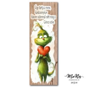 Grincs szíve tábla 20x6,5 cm