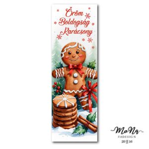   Téglalap- Mézi "Öröm, boldogság, karácsony" 20x6,5 cm