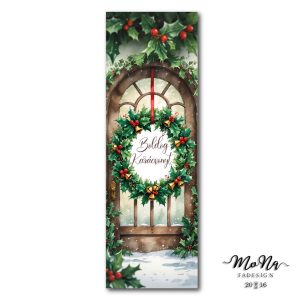   Téglalap- Ajtódísz "Boldog Karácsonyt" 20x6,5 cm