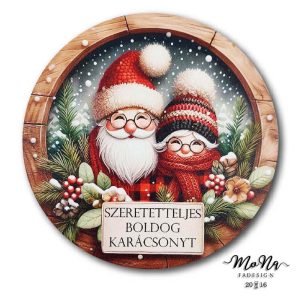   20; 30; 41,5cm-es kör- SZERETETTELJES BOLDOG KARÁCSONYT- CUKI PÁR 