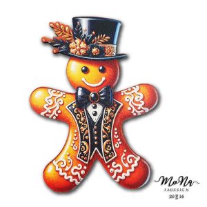   MÉZESKALÁCS- DÍSZES KALAPOS MÉZI CSOKORNYAKKENDŐVEL 13,5x10cm