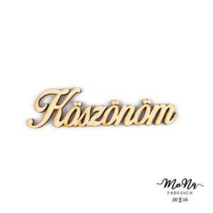 Köszönöm- lézervágott natúr fa 3,5x10cm