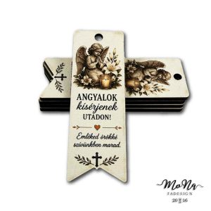   Furatolt biléta-  Angyalok kísérjenek utadon (angyalos) 2,8x7,6cm