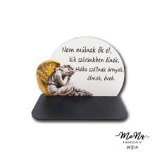 Talpas fehér félkör-angyal "Nem múlnak ők el"  16x11cm