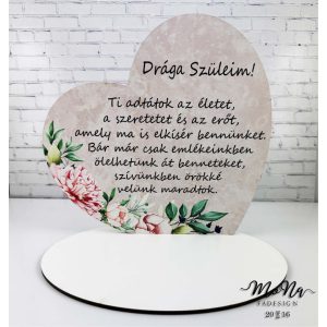 Nagy talpas szív- Drága Szüleim 19,2x20cm