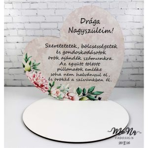 Nagy talpas szív- Drága Nagyszüleim 19,2x20cm