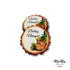 Boros farönk- Boldog névnapot 7x6,5cm