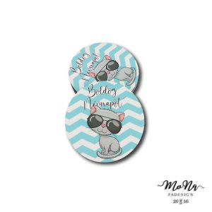 boldog névnapot kék cica 7x7cm