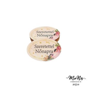 Közepes ovális- szeretettel nőnapra 4x6cm