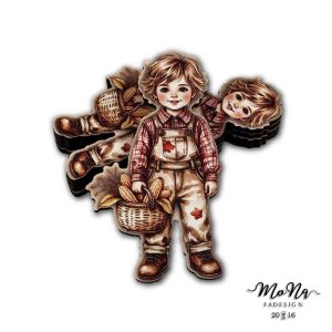 kisfiú kukoricával 9,3x5,2cm