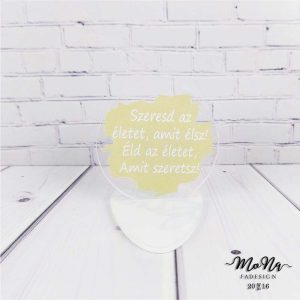 Szeresd az életet- zöld kör plexi 7x7cm