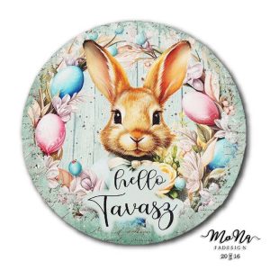 130 mm- nyuszi hello tavasz  13x13cm