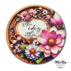 130 mm- otthon édes otthon virágos  13x13cm