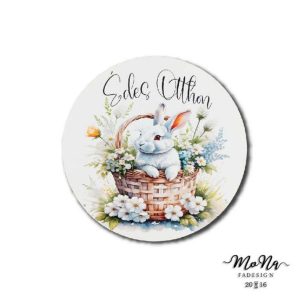   20; 30; 41,5cm-es kör- kosárban fehér nyuszi "Édes Otthon"