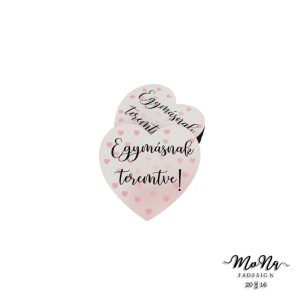 Púder szív-Egymásnak teremtve 5x5cm