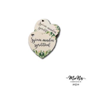 zöld duci szív -Szívem minden szeretetével 5x5cm