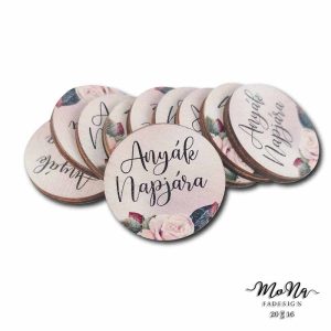 Anyák napjára minikör kaligráf púder háttér 3x3cm
